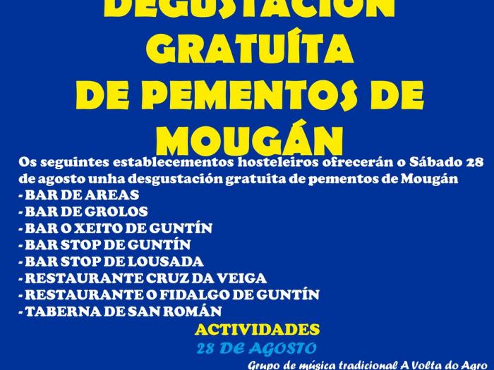 SÁBADO 28: DEGUSTACIÓN GRATUÍTA DE PEMENTOS DE MOUGÁN